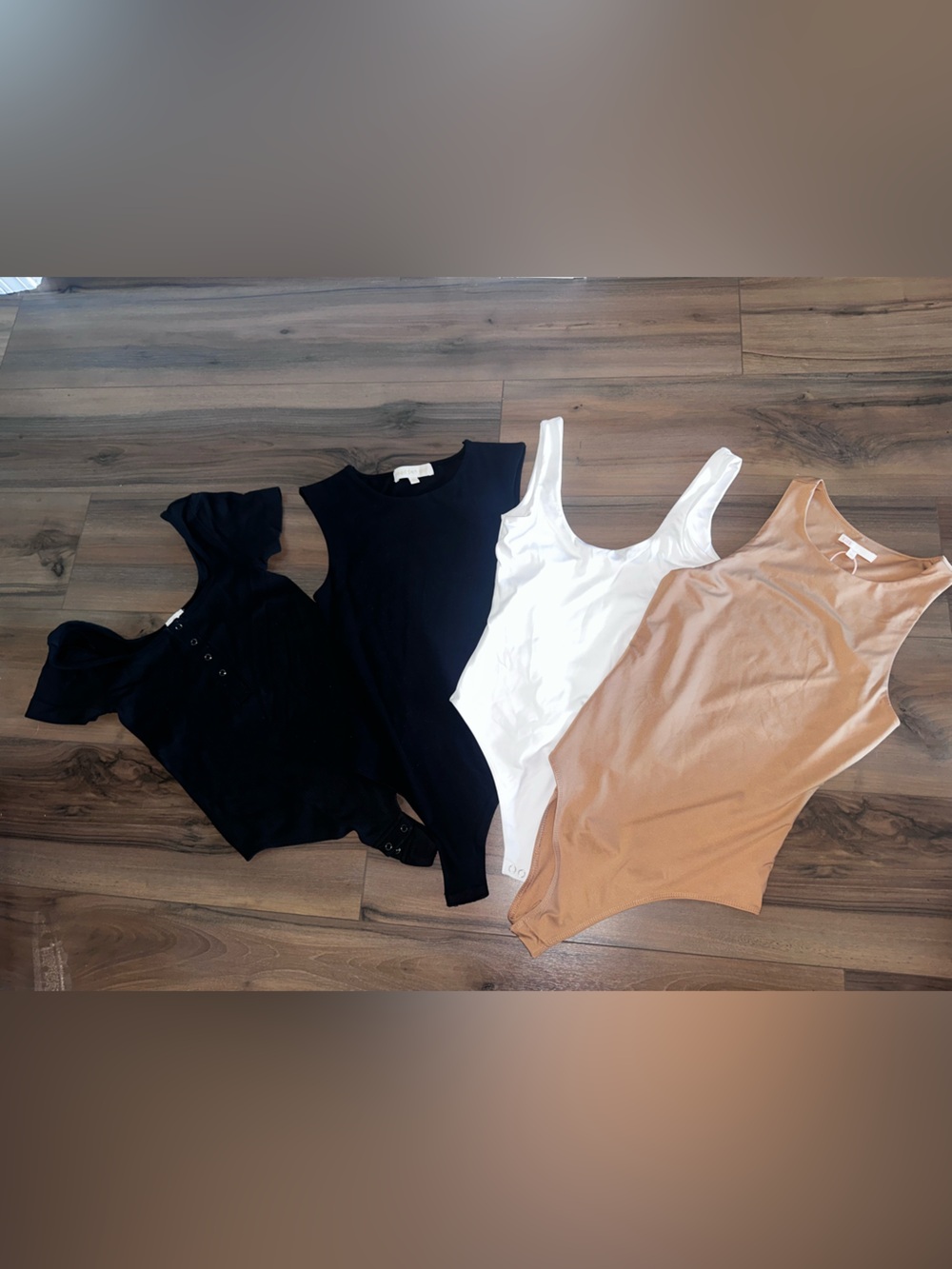 Bundle SO Madden  Sleeveless Bodysuits — Black, White & Tan